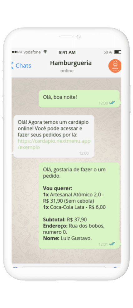 Exemplo Whatsapp